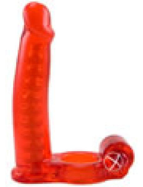 Dbl Penetrator Cockring - Red