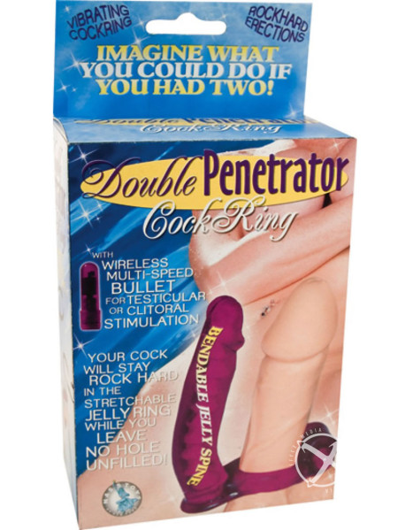 Dbl Penetrator Cockring - Purple