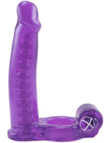 Dbl Penetrator Cockring - Purple Dbl Penetrator Cockring - Purple