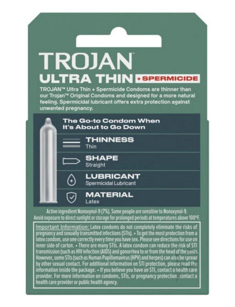 Trojan Ultra Thin Spermicide 3`s