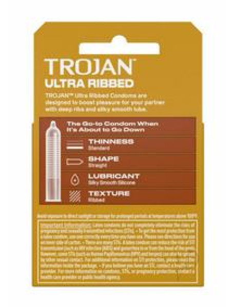 Trojan Ultra Ribbed 3`s