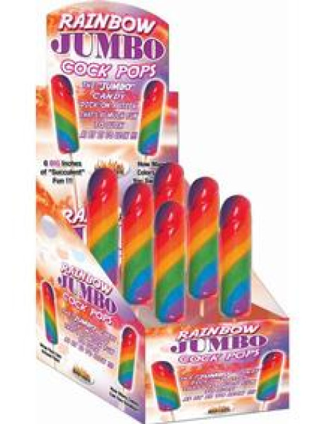Rainbow Jumbo Cock Pops 6/disp