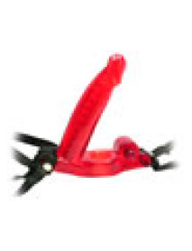 Double Penetrator Strap On C Ring - Red