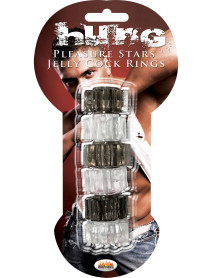 Pleasure Stars Blk/clr/assort Cockrings