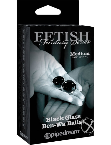 Ffle Glass Ben Wa Balls Medium Black Ffle Glass Ben Wa Balls Medium Black