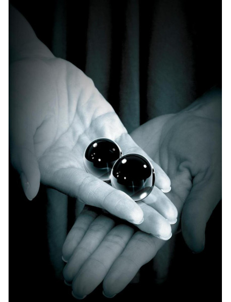 Ffle Glass Ben Wa Balls Medium Black Ffle Glass Ben Wa Balls Medium Black