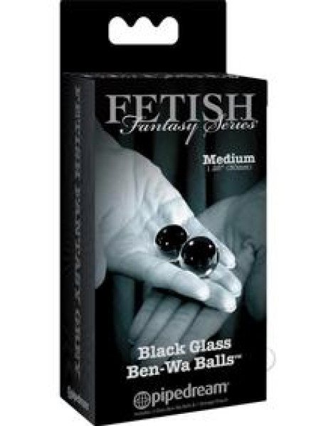Ffle Glass Ben Wa Balls Medium Black Ffle Glass Ben Wa Balls Medium Black