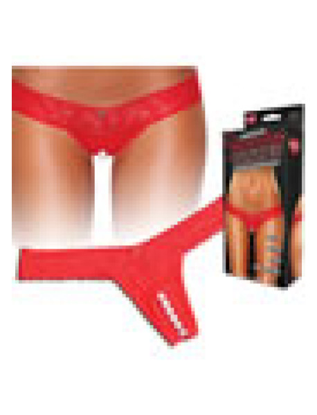 Clitoral Stim Thong W/beads Red M/l