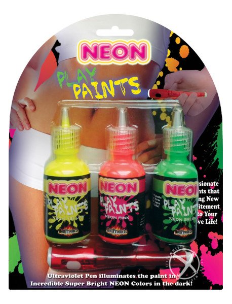 Neon Body Paints Asst 3pk