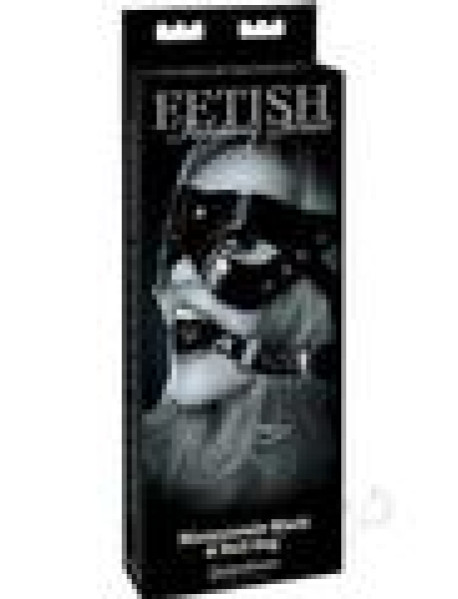 Ffle Masquerade Mask and Ball Gag Black
