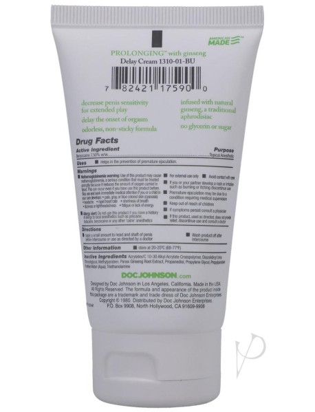 Prolonging Delay Creme For Men 2oz Bulk