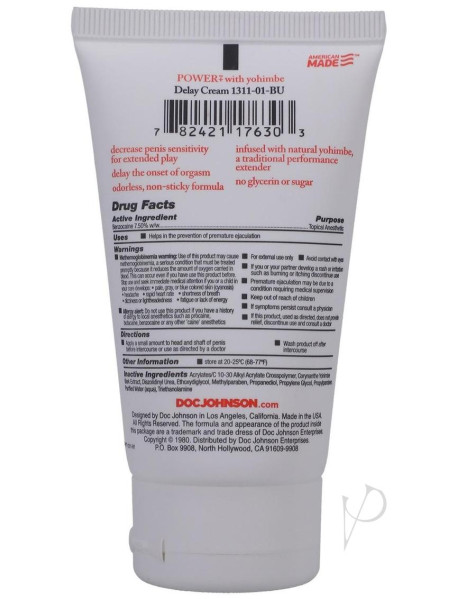 Power Delay Creme For Men 2oz Bulk