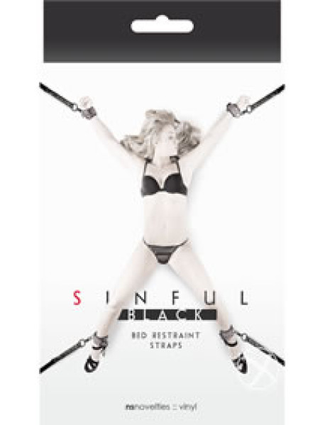 Sinful Bed Restraint Straps Black