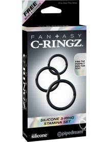 Fcr Silicone 3 Rings Stamina Set Black