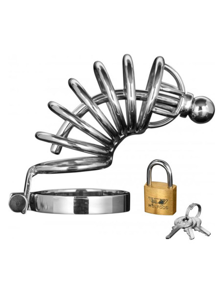 Ms Asylum 6 Ring Locking Chastity Cage