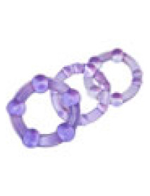 Stay Hard Beaded Cockrings Purple
