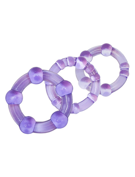 Stay Hard Beaded Cockrings Purple Stay Hard Beaded Cockrings Purple