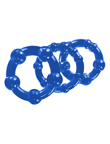 Stay Hard Beaded Cockrings Blue