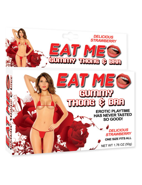 Eat Me Gummy Thong and Bra Strawberry