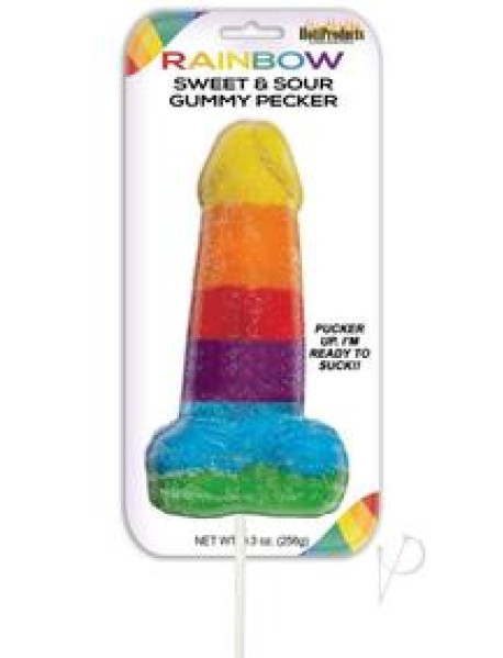 Sweet and Sour Jumbo Rainbow Gummy Cockpop