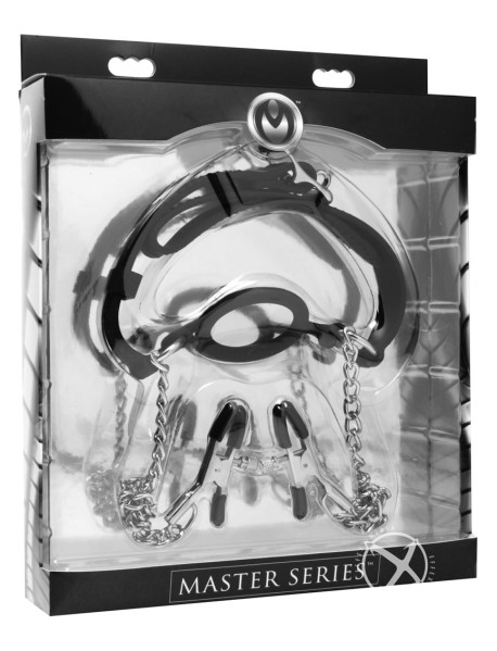 Ms Mutiny Silicone O-gag W/ Nip Clamps