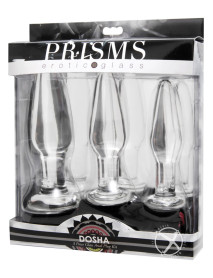 Prisms Dosha 3 Piece Glass Anal Plug Kit