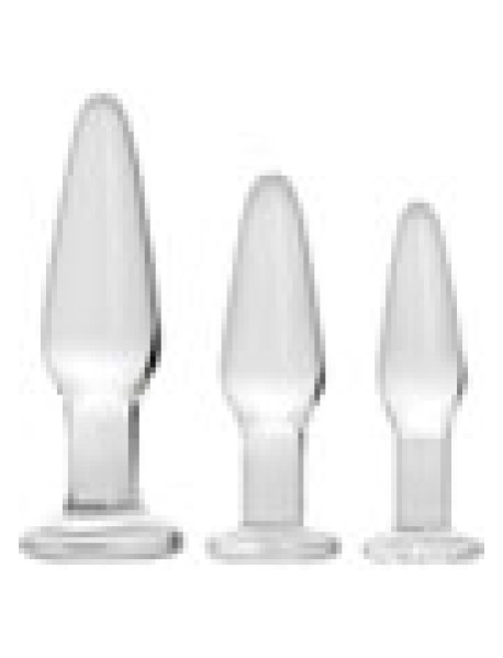 Prisms Dosha 3 Piece Glass Anal Plug Kit