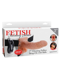 Ff Vibe Hollow Strap On W/balls 7 Flesh