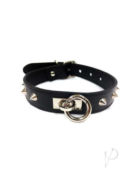 Rouge O Ring Studded Collar Black