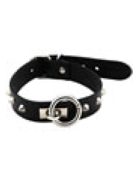 Rouge O Ring Studded Collar Black