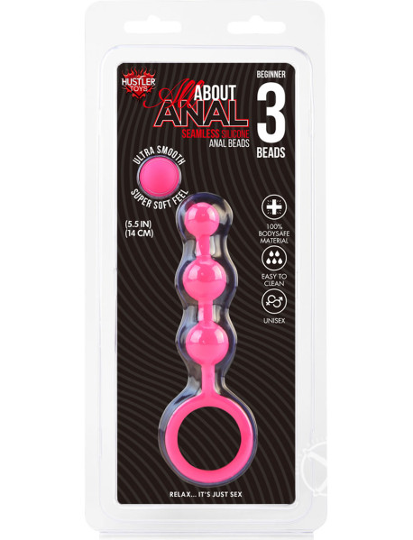 Hustler Anal Beads 3 Balls Pink Silicone