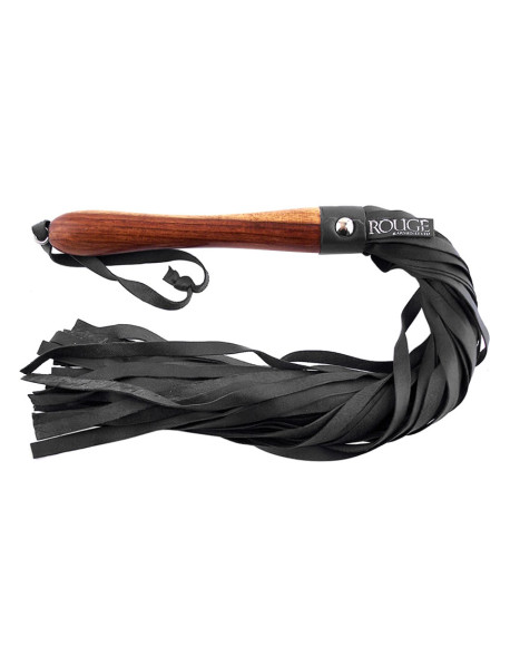 Rouge Wooden Handle Flogger Black