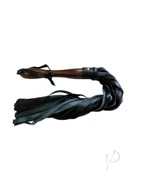Rouge Wooden Handle Flogger Black