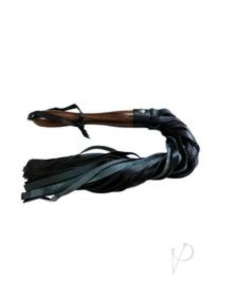 Rouge Wooden Handle Flogger Black