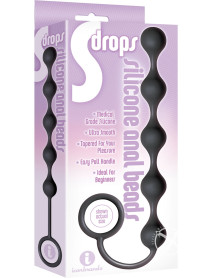 The 9 Drops Anal Beads Black Silicone