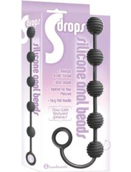 The 9 Drops Anal Beads Black Silicone The 9 Drops Anal Beads Black Silicone