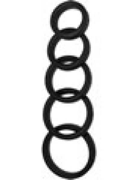 Boneyard Silicone Ring 5pc Black