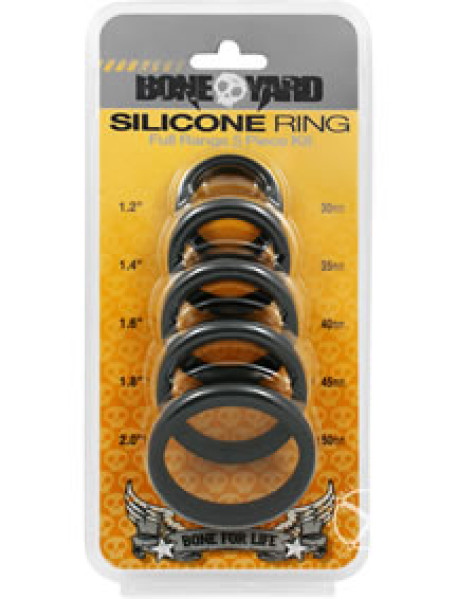 Boneyard Silicone Ring 5pc Black