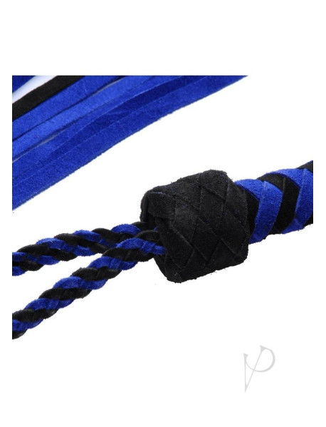 Strict L Black And Blue Suede Flogger