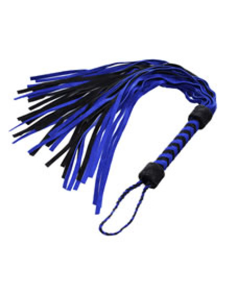 Strict L Black And Blue Suede Flogger