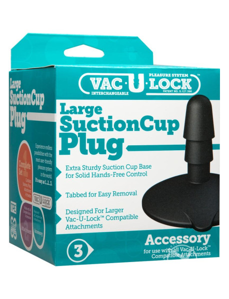 Vac U Lock Lg Suction Cup Plug Blk