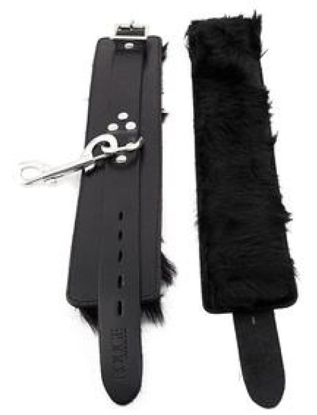 Rouge Fur Wrist Cuffs Black Rouge Fur Wrist Cuffs Black