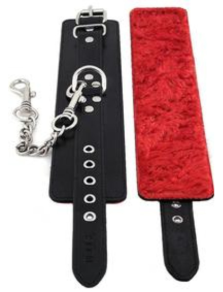 Rouge Fur Wrist Cuffs Blk/red Rouge Fur Wrist Cuffs Blk/red