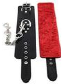 Rouge Fur Wrist Cuffs Blk/red