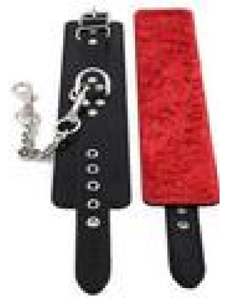 Rouge Fur Wrist Cuffs Blk/red Rouge Fur Wrist Cuffs Blk/red