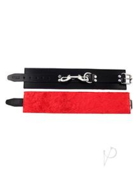 Rouge Fur Ankle Cuffs Blk/red