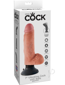 Kc 7 Vibrating Cock W Balls Flesh