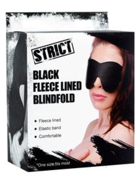 Strict Black Fleece Lined Blindfold Strict Black Fleece Lined Blindfold