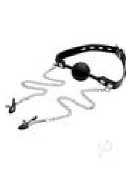 Strict Silicone Ball Gag/nipple Clamps