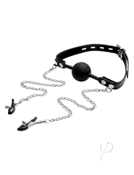 Strict Silicone Ball Gag/nipple Clamps